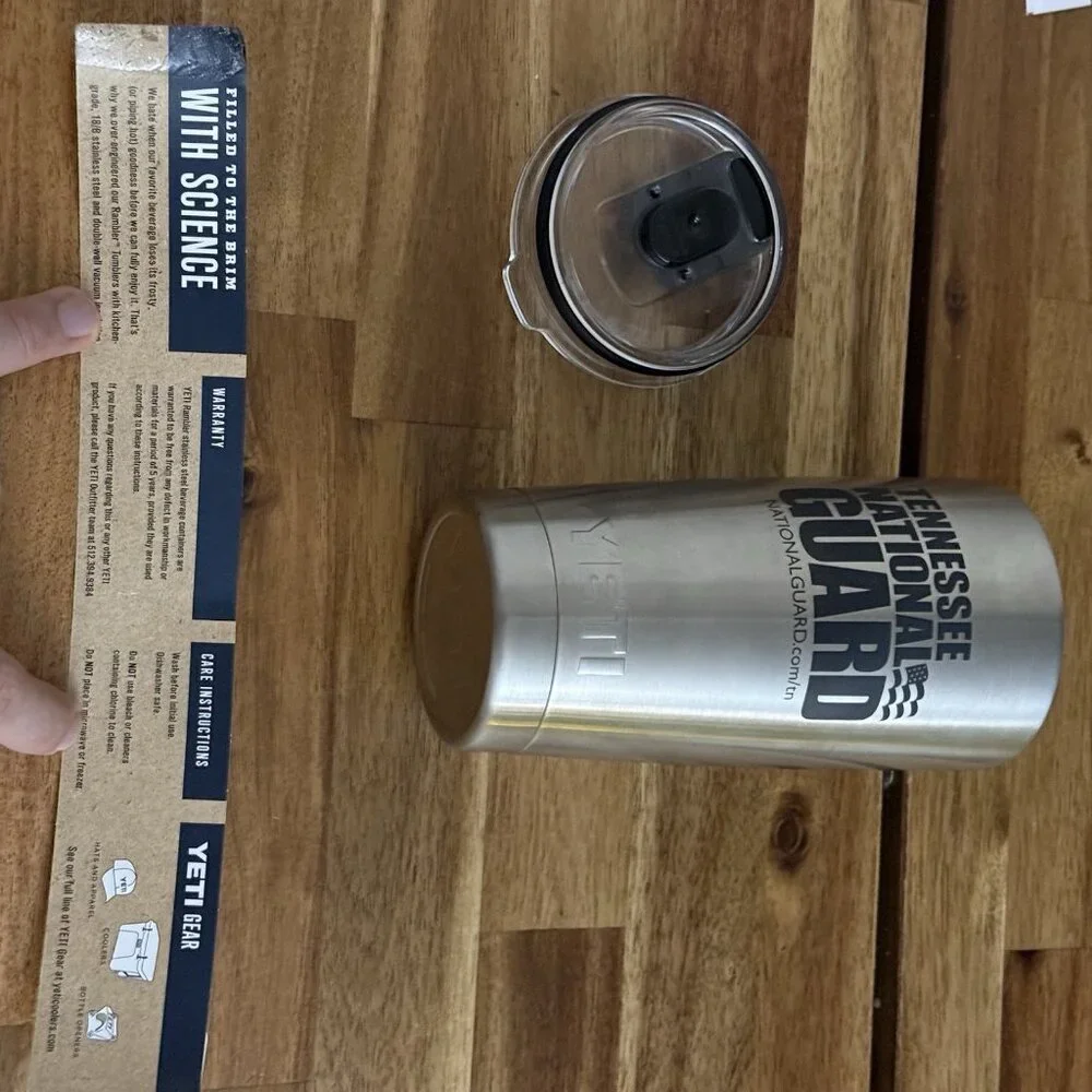 YETI Rambler 20 oz Insulated Tumbler Stainless w Magslider Lid TN National Guard